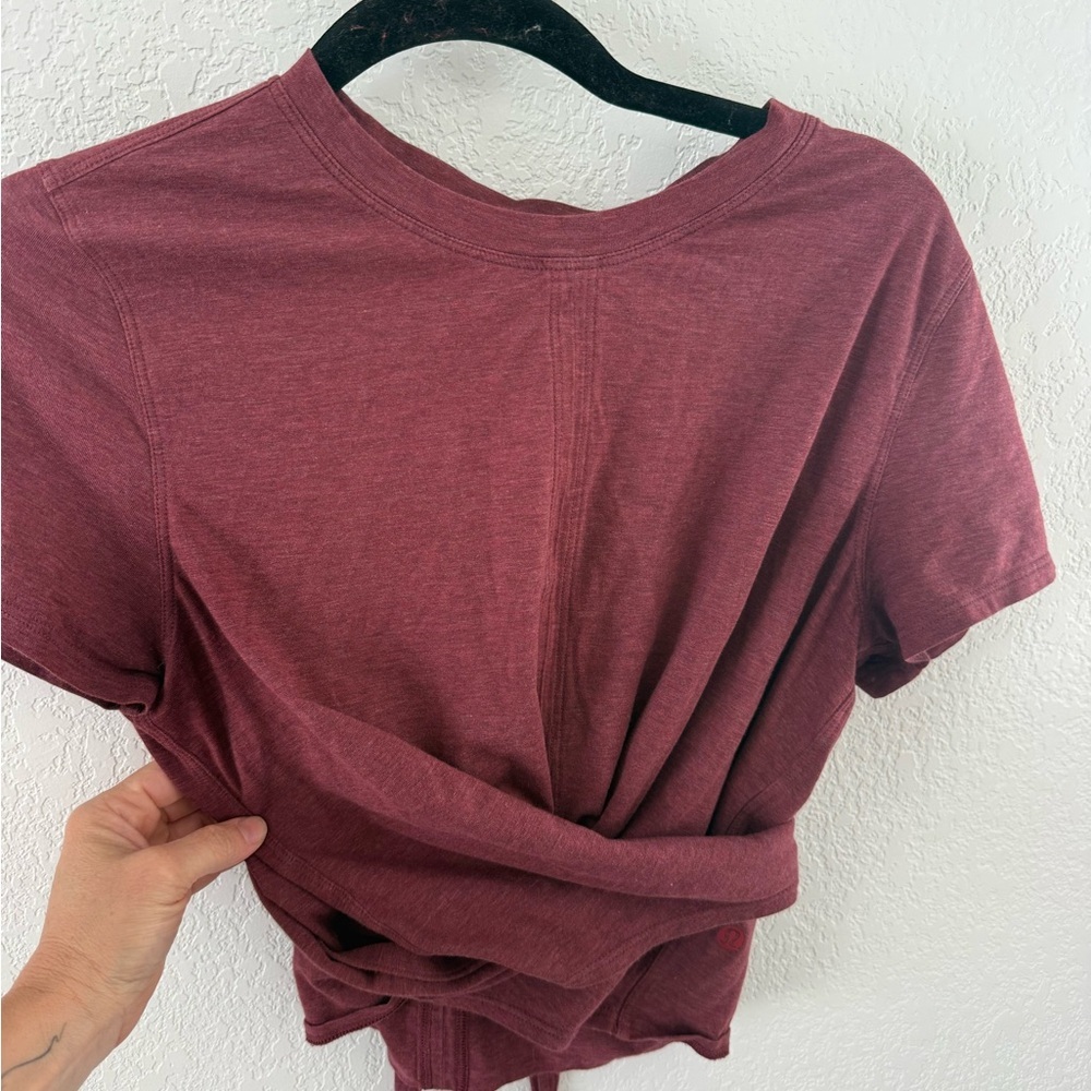 lululemon athletica Maroon Twist-Front Short Sleeve Tee